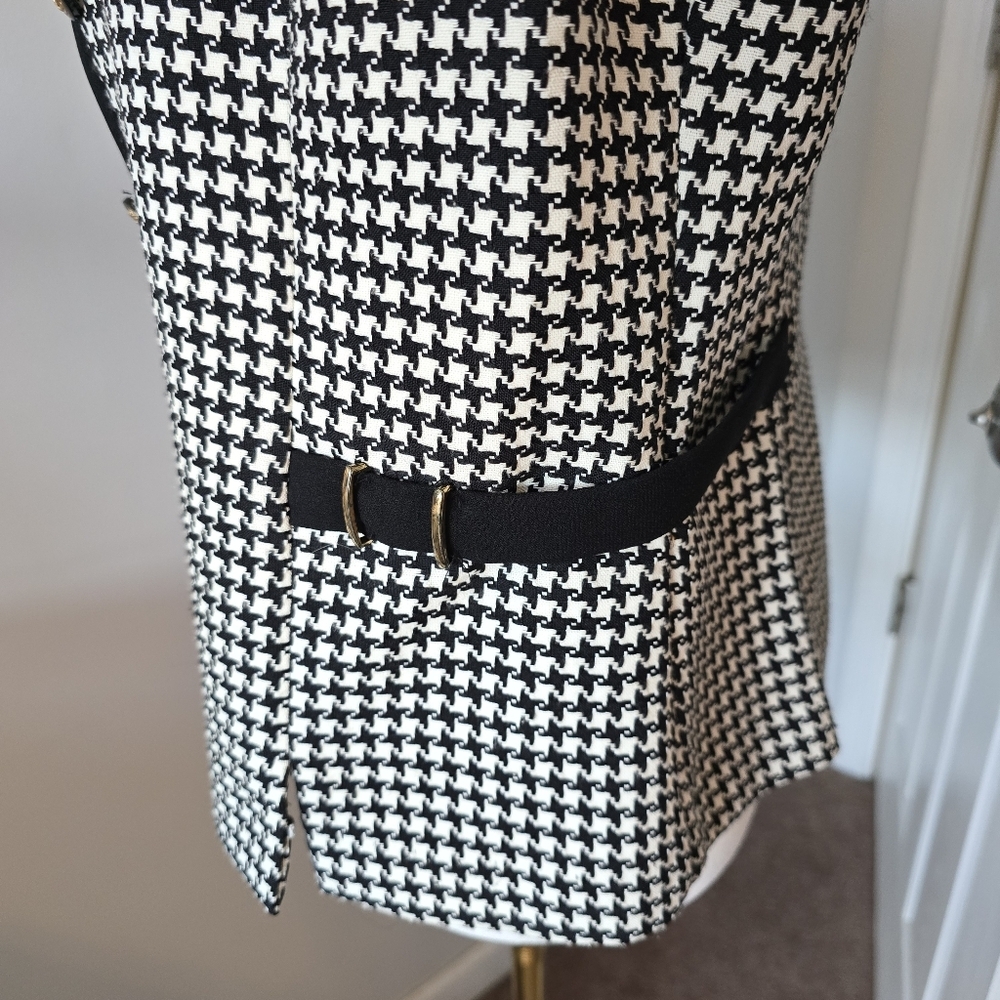 Virgo Petite | Size 12p | Black & White Houndstooth Blazer - Picture 5 of 7